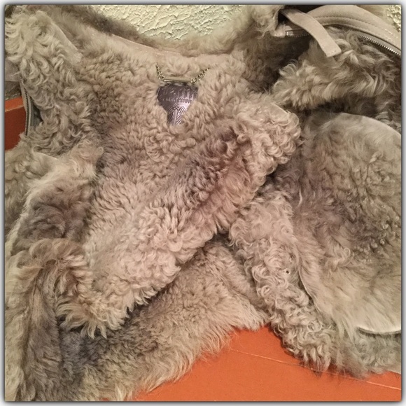 Faith Connexion Glitter Suede & Curly lamb Vest - Picture 5 of 6